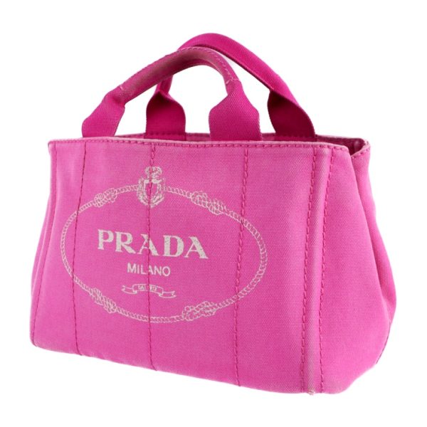 2114043002278 2 Prada Cotton Canvas Canapa Handbag Fuchsia