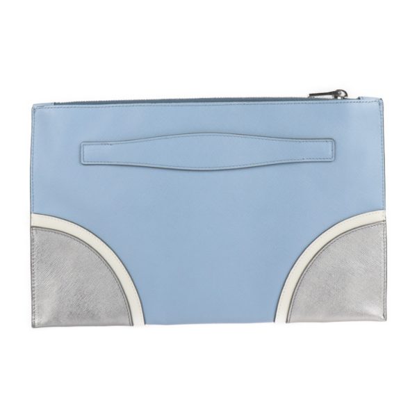 2114073002147 3 Prada Saffiano Leather Clutch Bag Light Blue