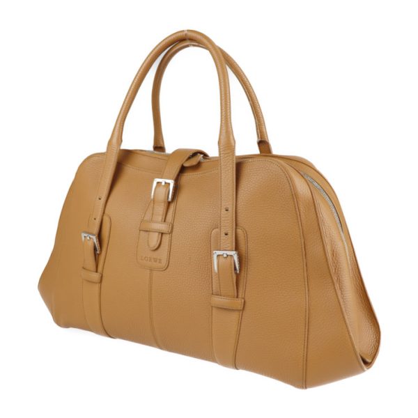 2114103007148 2 Loewe Senda Leather Boston Bag Camel