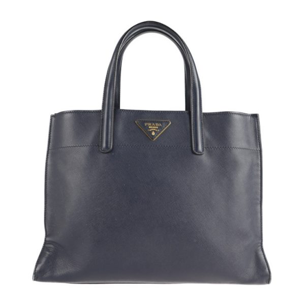 2115043007326 1 Prada Saffiano Soft Leather Handbag Navy