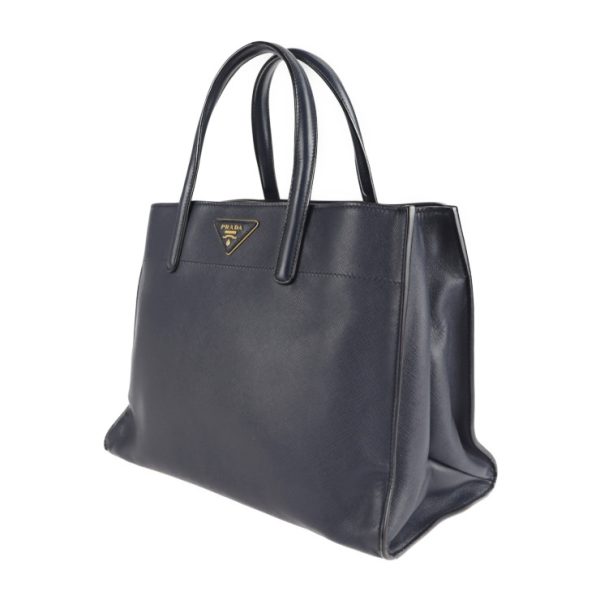 2115043007326 2 Prada Saffiano Soft Leather Handbag Navy