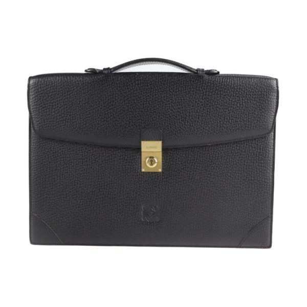 2115043007334 1 Loewe Briefcase Business Bag Leather Black Document Bag