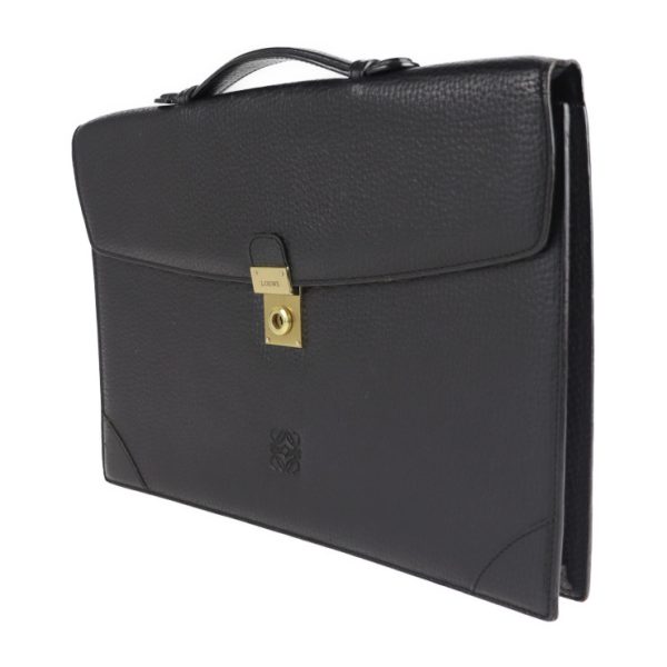 2115043007334 2 Loewe Briefcase Business Bag Leather Black Document Bag