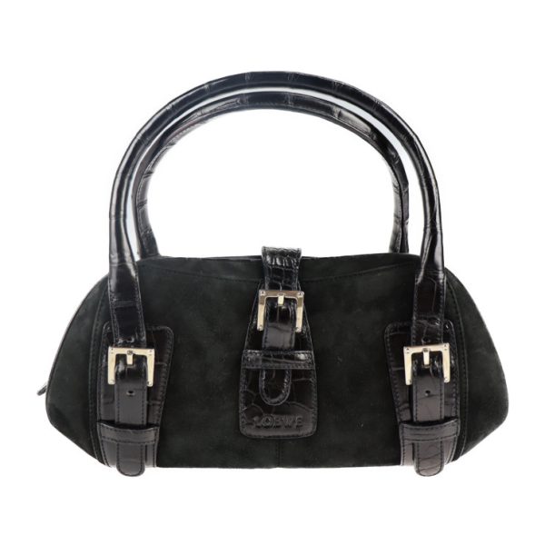 2115093002209 1 Loewe Senda Handbag Leather Suede Black