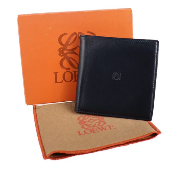 2115093002216 10 Loewe Anagram Sheepskin Bifold Wallet Navy