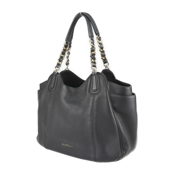 2115123002160 2 Salvatore Ferragamo Leather Tote Bag Black