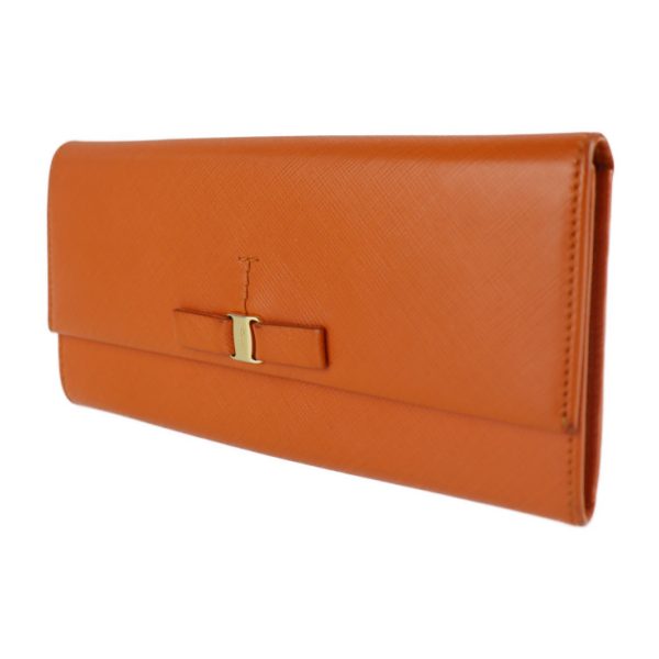 2116063002269 2 Salvatore Ferragamo Vara Long Wallet Orange