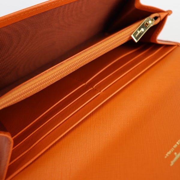 2116063002269 4 Salvatore Ferragamo Vara Long Wallet Orange