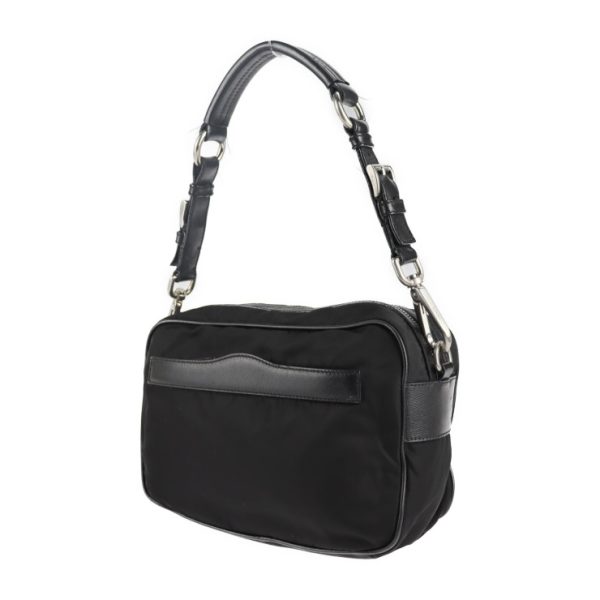 2116093007254 2 Prada Nylon Leather Tote Bag Black