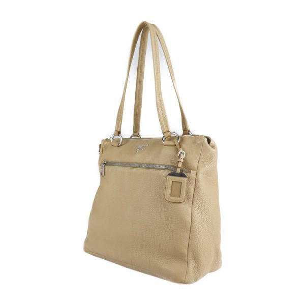 2116123007175 2 Prada Leather Tote Bag Beige