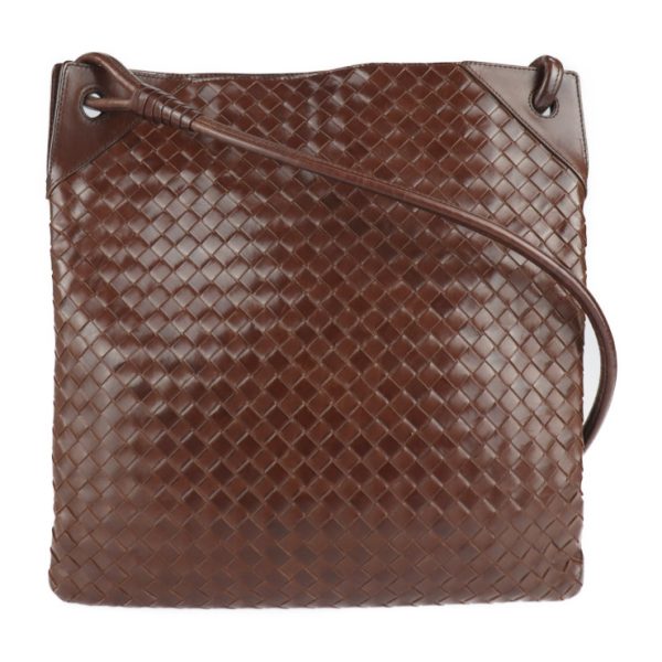 2116123007187 1 Bottega Veneta Intrecciato Leather Crossbody Bag Brown