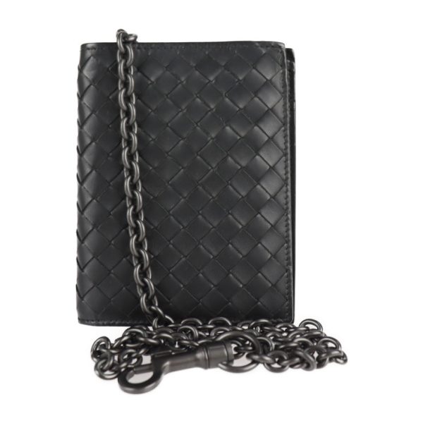 2116123007197 1 Bottega Veneta Intrecciato Leather Wallet Black