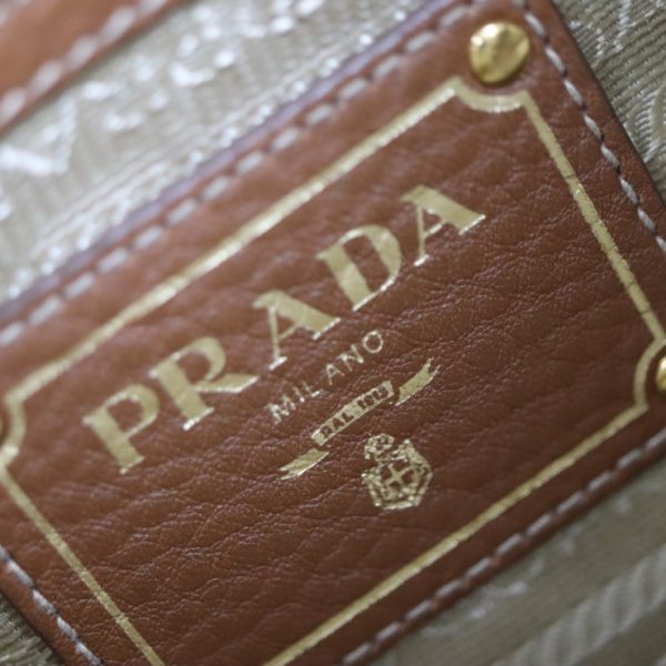 2117053008211 10 Prada Jacquard Canvas Shoulder Bag Brown