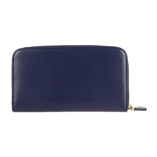 2117053008234 3 Salvatore Ferragamo Gancini Calf Leather Long Wallet Navy