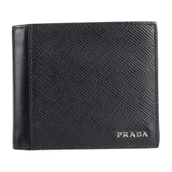 2117053008236 1 Prada Leather Bifold Wallet Nero