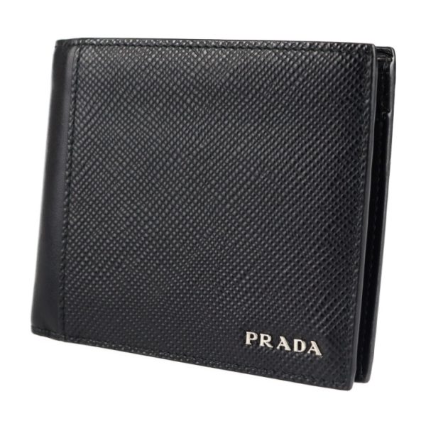 2117053008236 2 Prada Leather Bifold Wallet Nero