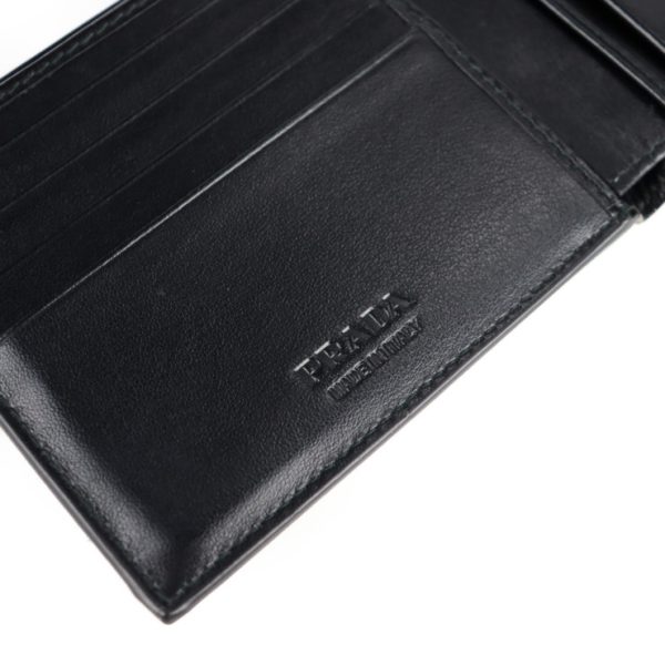 2117053008236 7 Prada Leather Bifold Wallet Nero