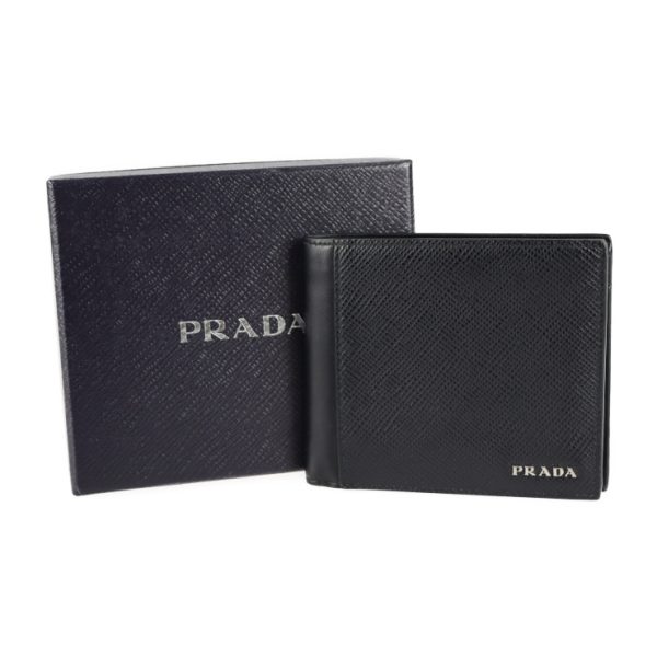 2117053008236 8 Prada Leather Bifold Wallet Nero