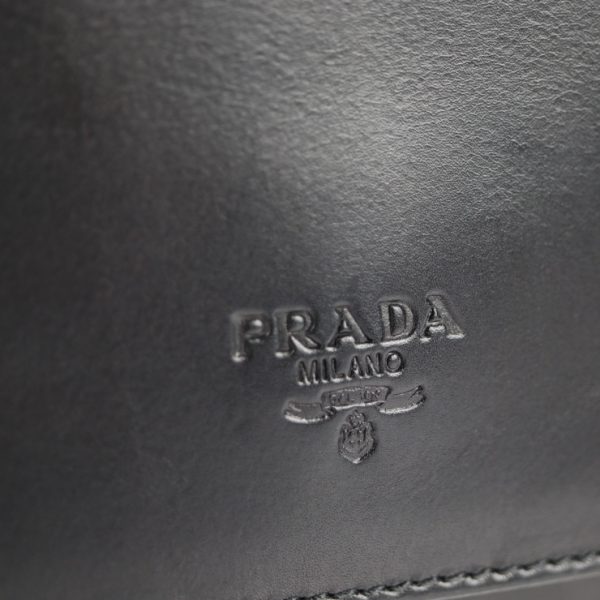 2117091001019 7 Prada Leather Nylon Clutch Bag Black