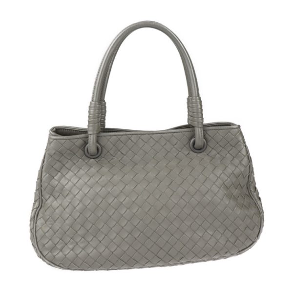 2117103008190 3 Bottega Veneta Satchel Intrecciato Leather Handbag Gray