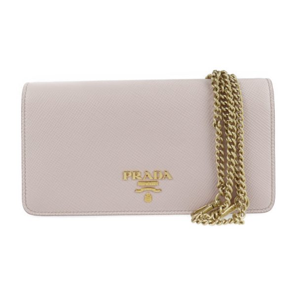 2117103008200 1 Prada Leather Chain Wallet Pink