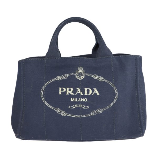 2118023007357 1 Prada Canvas Canapa Handbag Navy