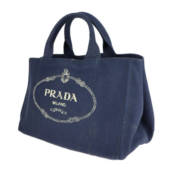 2118023007357 2 Prada Canvas Canapa Handbag Navy