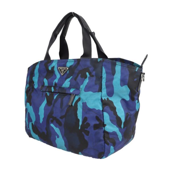 2118033007409 2 Prada Nylon Camouflage Tote Bag Royal Blue