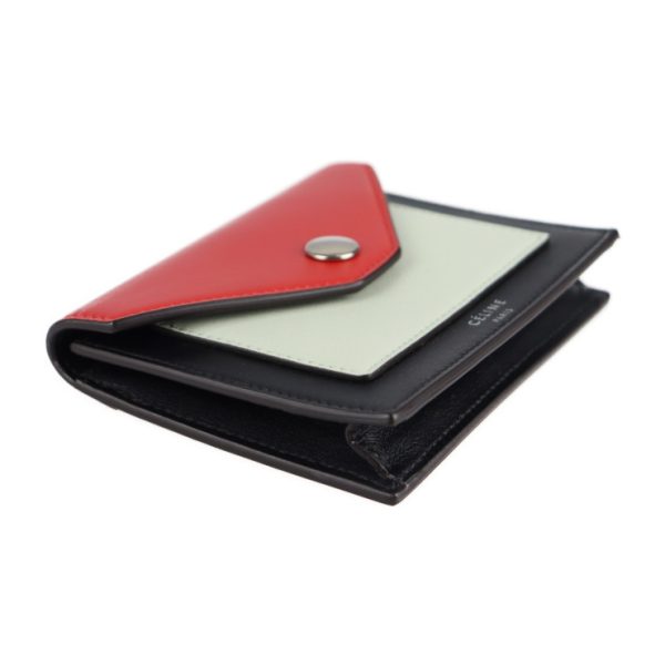 2118053002239 4 Celine Pocket Card Holder Leather Black Red Mint Green