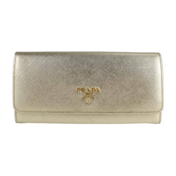 2118053002284 1 Prada Saffiano Leather Long Wallet Gold