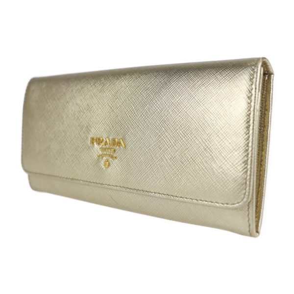 2118053002284 2 Prada Saffiano Leather Long Wallet Gold