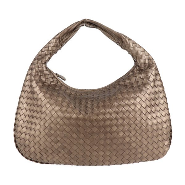 2118073008199 1 Bottega Veneta Intrecciato Leather Shoulder Bag Bronze