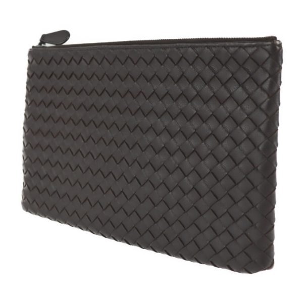 2118073008220 2 Bottega Veneta Intrecciato Leather Clutch Bag Espresso