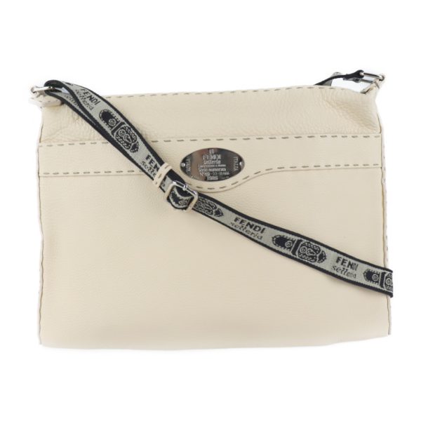 2118073008222 1 Fendi Selleria Leather Shoulder Bag Ivory Large