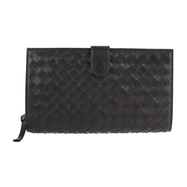 2118083002213 1 Bottega Veneta Intrecciato Leather Bifold Wallet Black