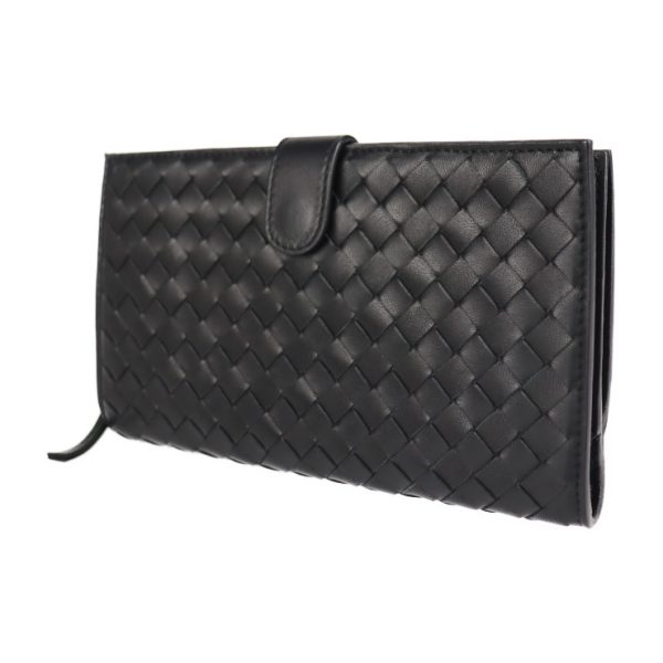 2118083002213 2 Bottega Veneta Intrecciato Leather Bifold Wallet Black