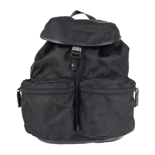 2118083002217 1 Prada Nylon Leather Backpack Black