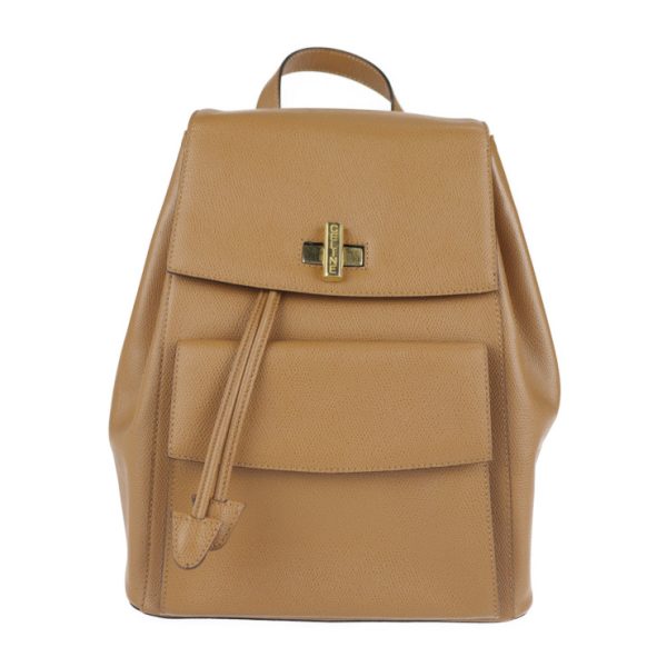 2118083002218 1 Celine Leather Rucksack Camel