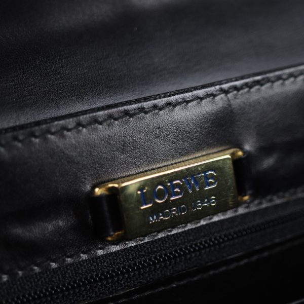 2118083002219 8 Loewe Crocodile Shoulder Bag Black Exotic Leather Flap