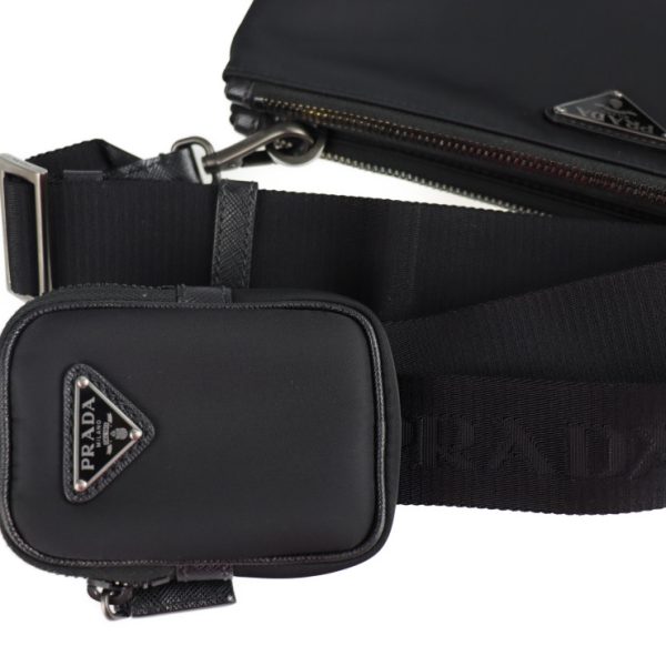 2118113007190 6 Prada Re Nylon Leather Crossbody Bag Black