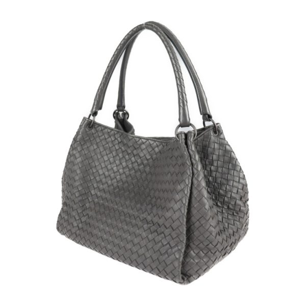 2118113007211 2 Bottega Veneta Parachute Intrecciato Leather Handbag Gray