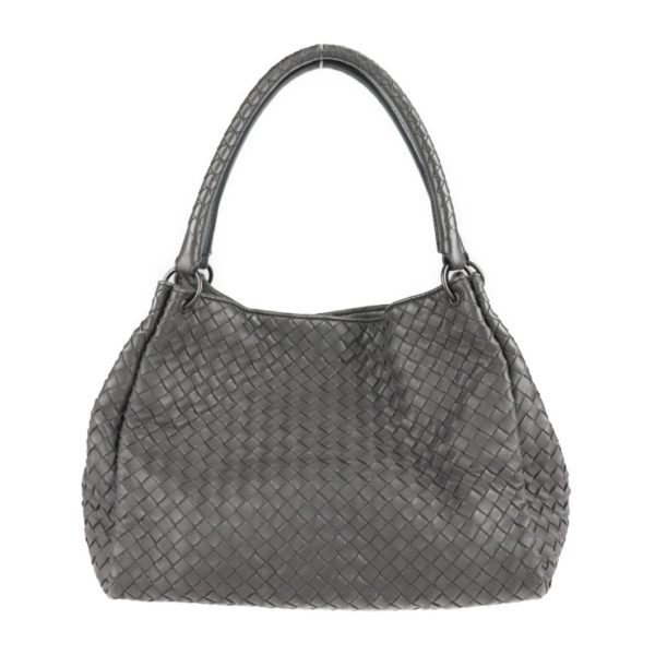 2118113007211 3 Bottega Veneta Parachute Intrecciato Leather Handbag Gray