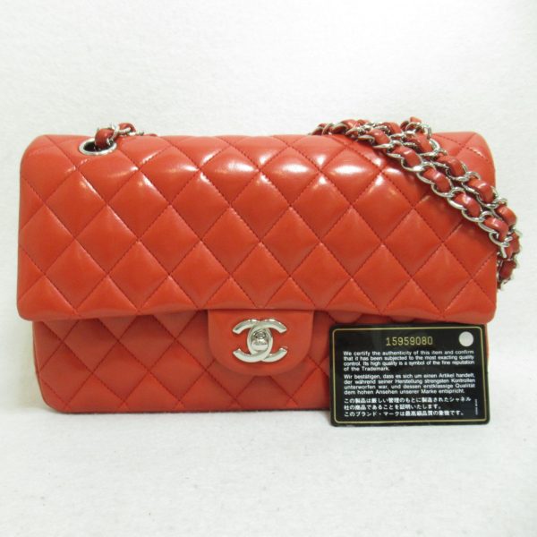 2118300043608 3 Chanel Matelasse W Flap Chain Shoulder Bag Lambskin Red