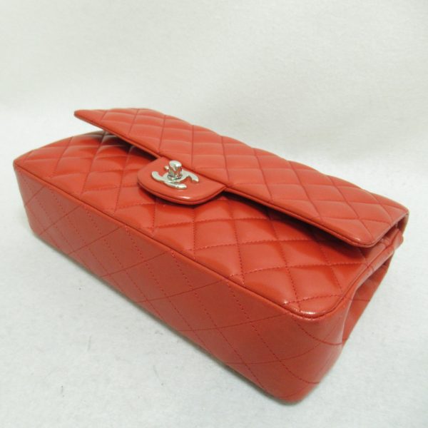 2118300043608 7 Chanel Matelasse W Flap Chain Shoulder Bag Lambskin Red