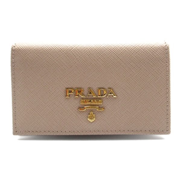 2118300045916 1 Prada Business Card Holder in Saffiano Leather Beige