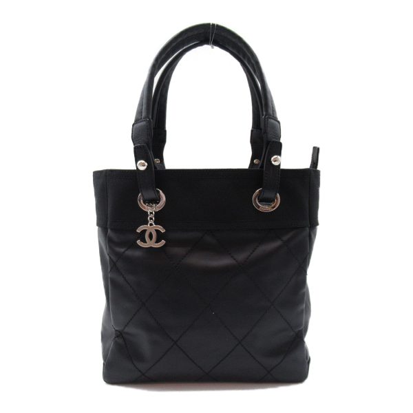 2118400122258 3 Chanel Paris Biarritz Tote PM Bag PVC Coated Canvas Black