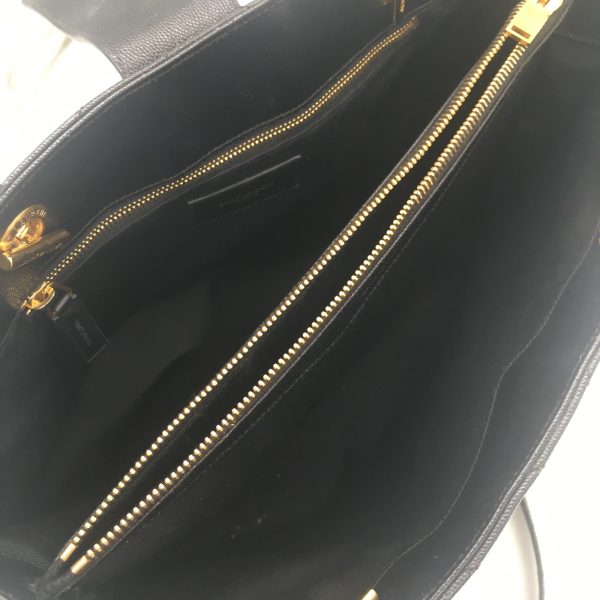 2118400125242 07 Saint Laurent Chain Leather Shoulder Bag Black