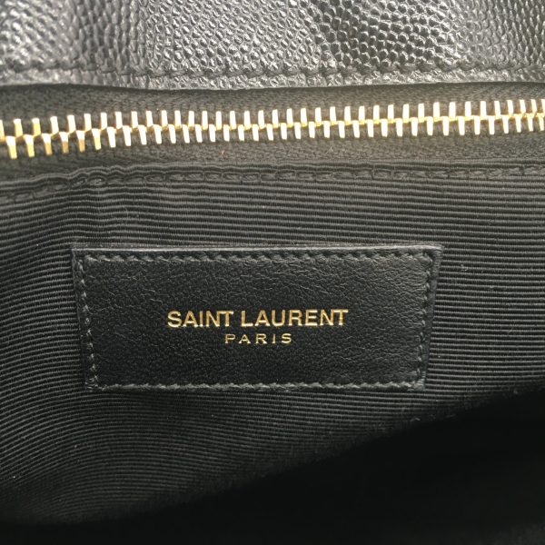 2118400125242 08 Saint Laurent Chain Leather Shoulder Bag Black