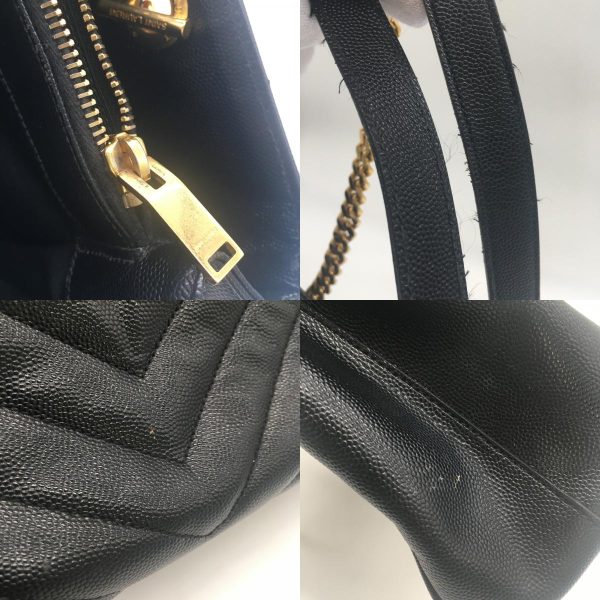 2118400125242 10c Saint Laurent Chain Leather Shoulder Bag Black