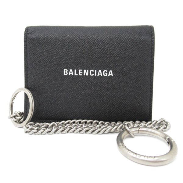 2118400126898 1 Balenciaga Trifold Wallet Leather Black